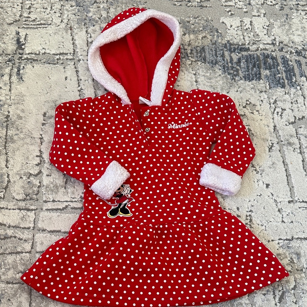Minnie Mouse Disney Red Polka Dot Girl warm / Christmas dress 24months